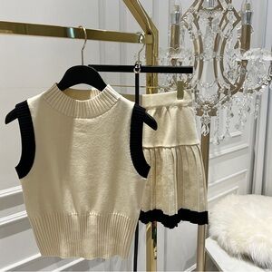 Cream and Black Old Money Tennis Set